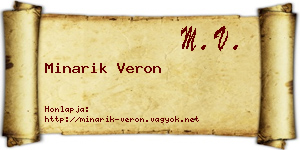 Minarik Veron névjegykártya